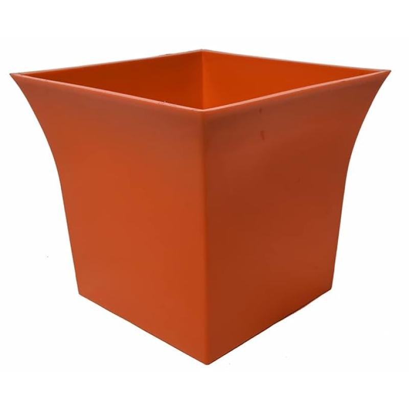 SIYOL 10-Inch Orange Plastic Square Planters